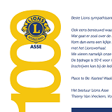 Uitnodiging 1000ste vergadering Lions Club Asse - Vrijdag 9 maart 2018 - Kasteel Waalborre
