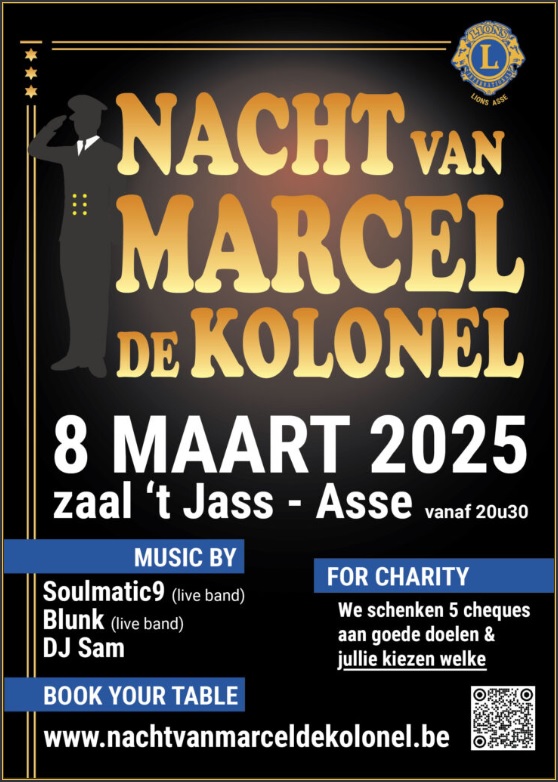 Flyer Lions fuif 'Nacht Van Marcel De Kolonel'